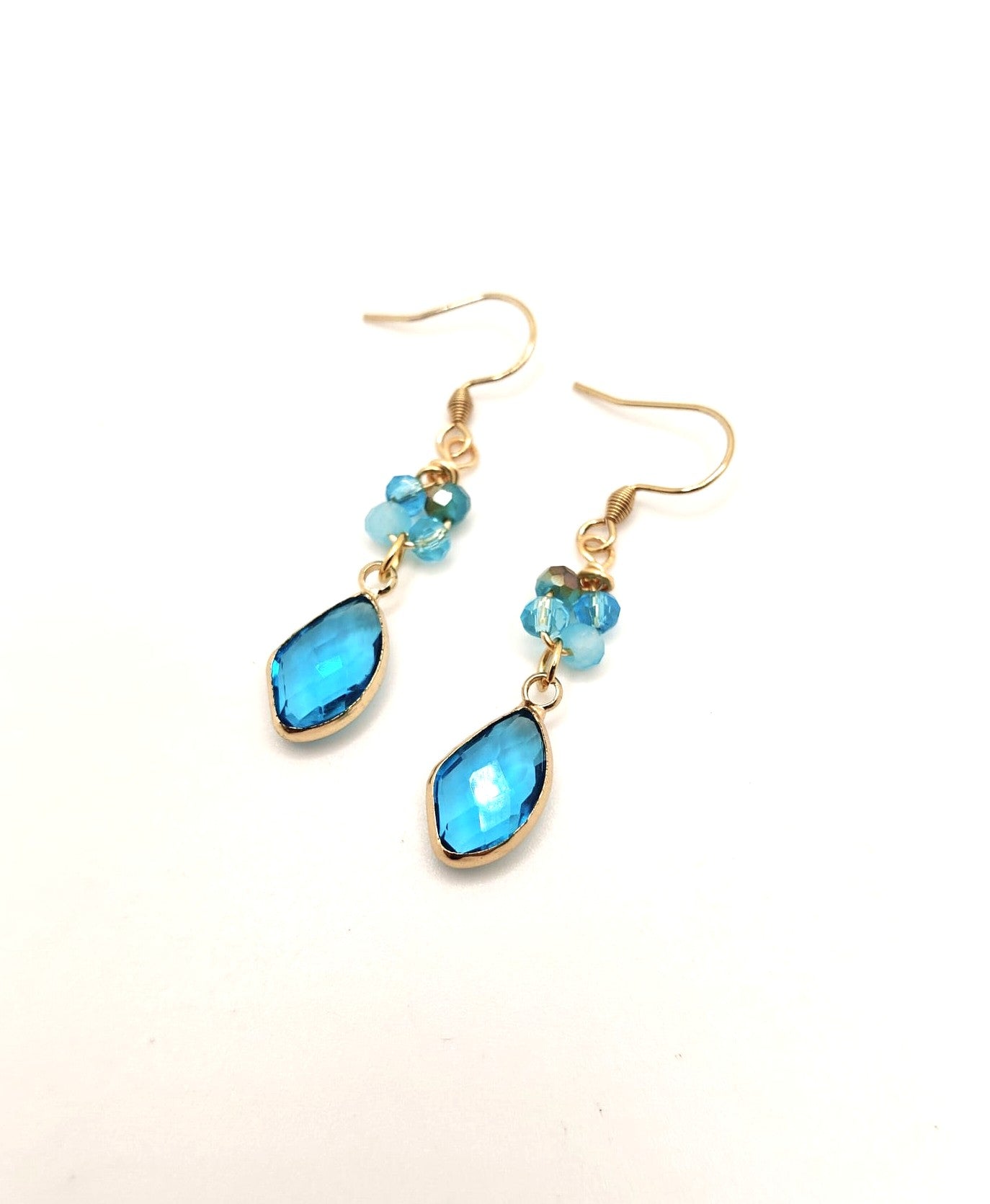 Glass bead dangle earrings