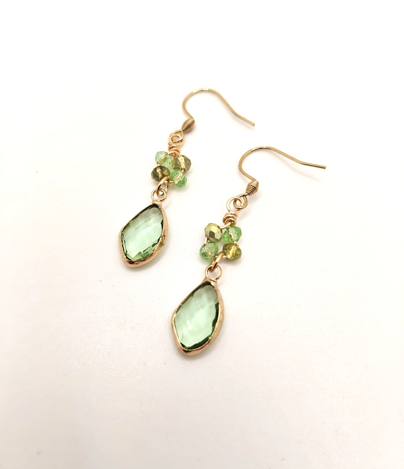 Glass bead dangle earrings