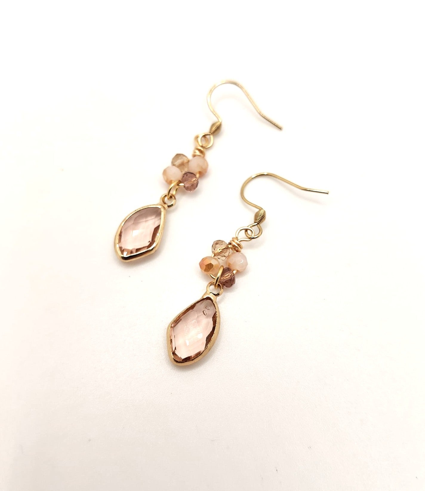 Glass bead dangle earrings