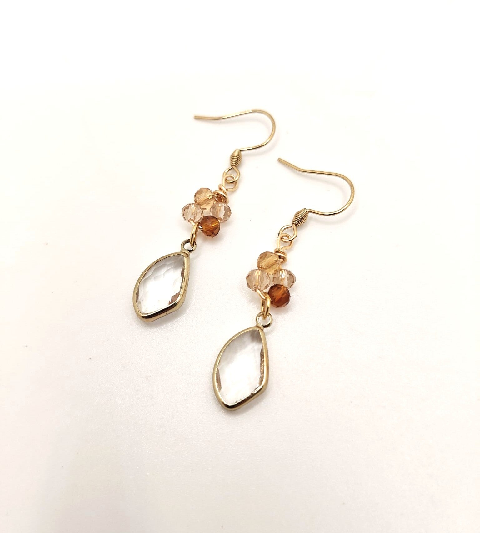 Glass bead dangle earrings