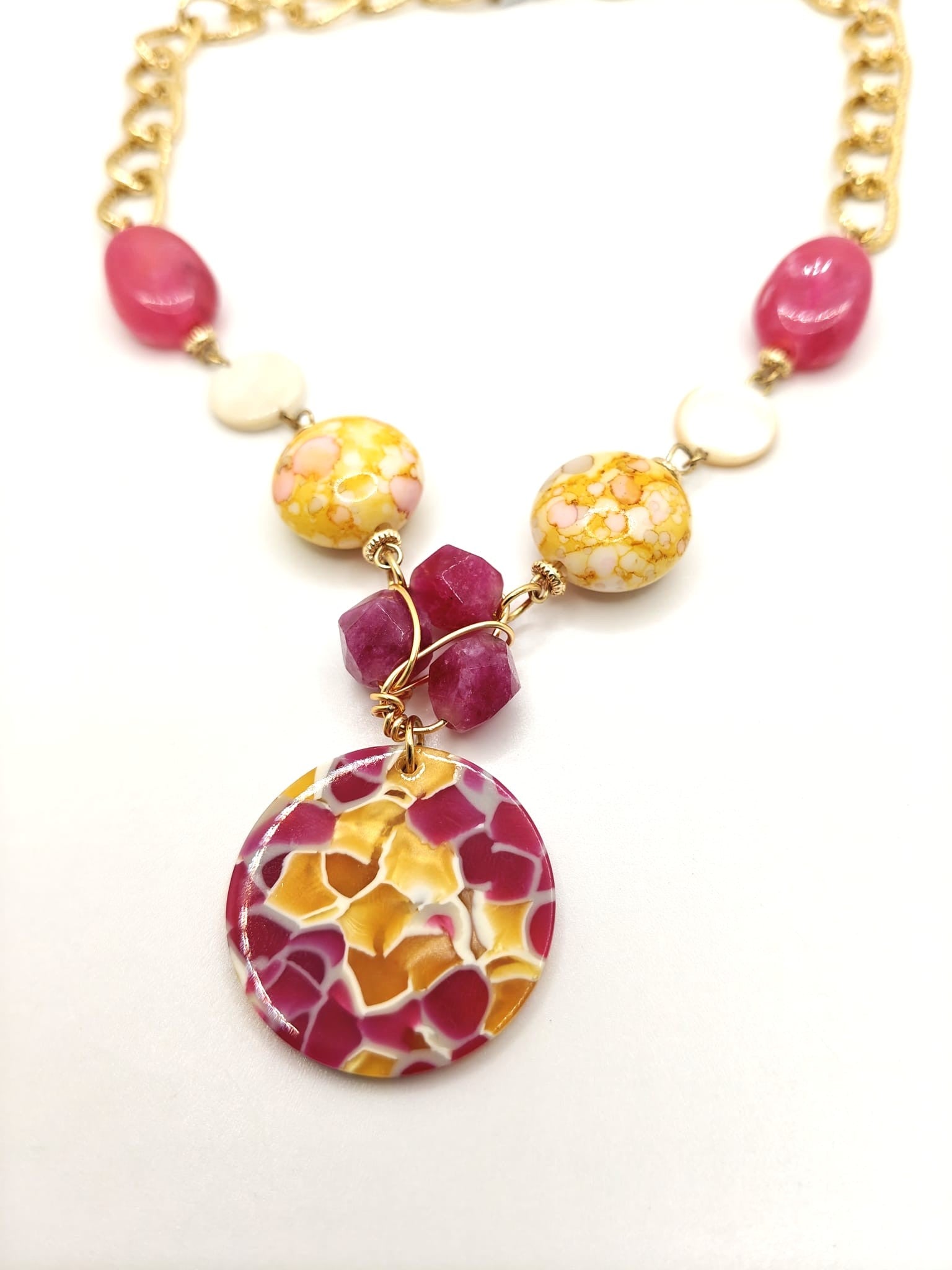 Pink statement necklace