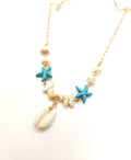 Summer Vibes: starfish cowrie shell necklace