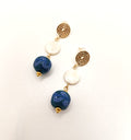 Beautiful mother of pearl ceramic pendant earrings