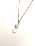 Floral beauty: mother of pearl ceramic necklace
