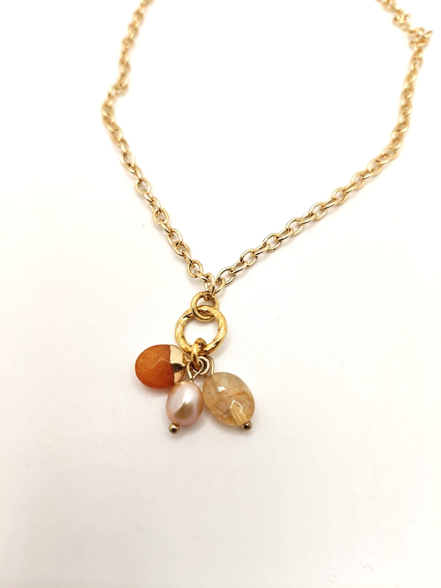 Trio charm loop necklace