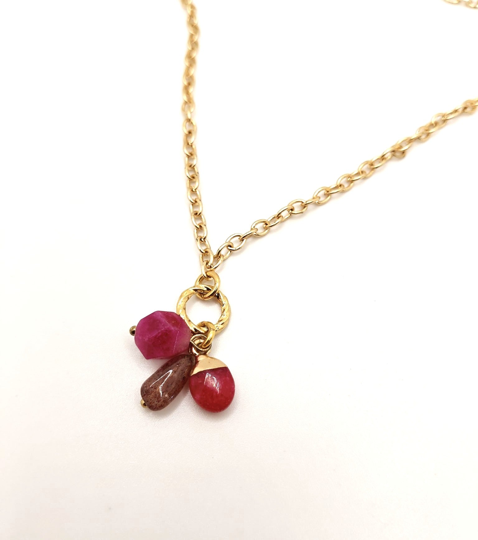 Trio charm loop necklace