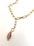 Three pearl pendant necklace