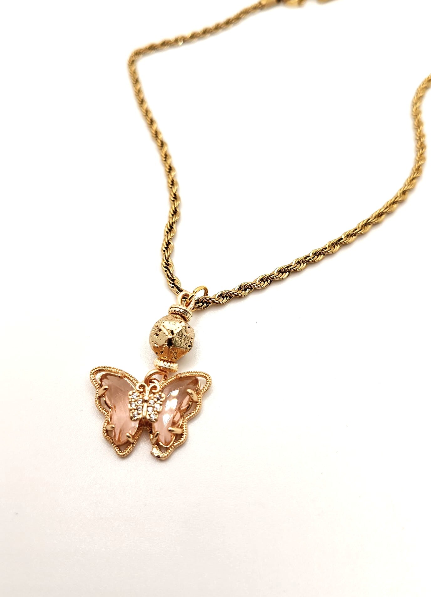 Rope butterfly necklace