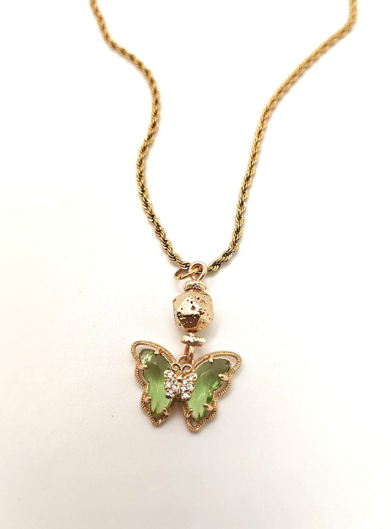 Rope butterfly necklace