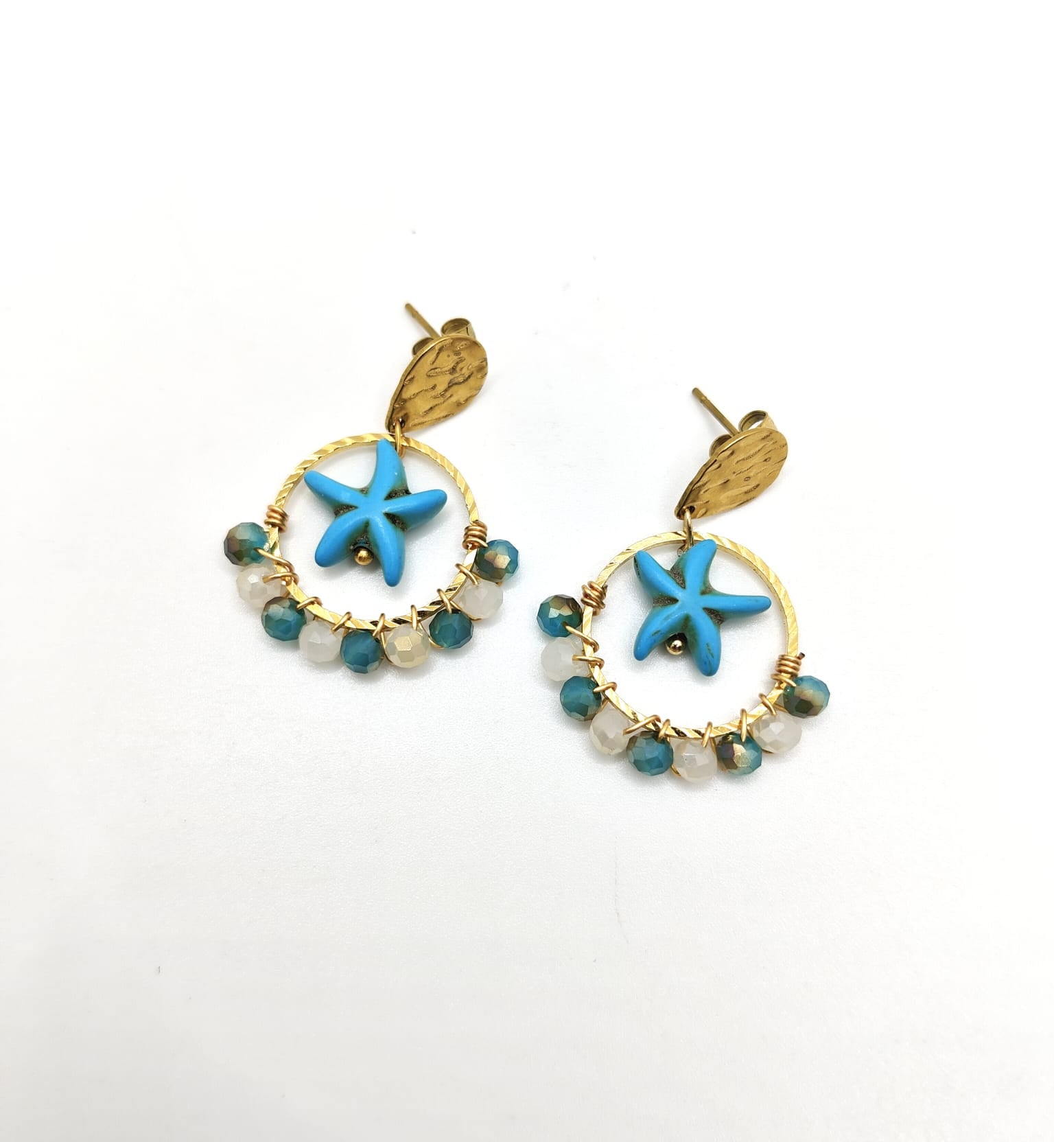 Summer Vibes : starfish hoop earrings