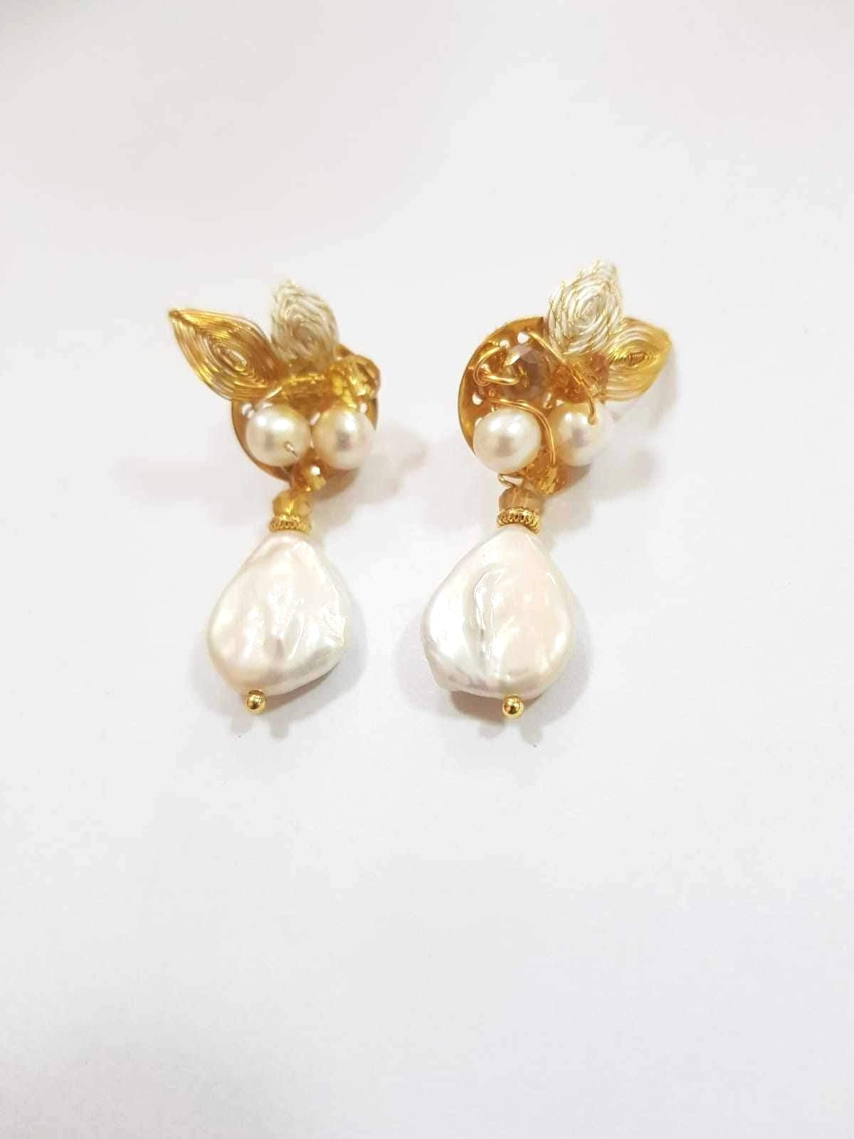 Janine ganutell bridal earrings